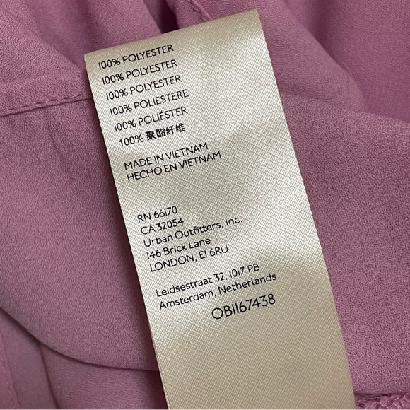 Free People Smocked Blouse Top Long Sleeve Ruffle Moonlit Orchid Pink Sz S $88. - Picture 7 of 9